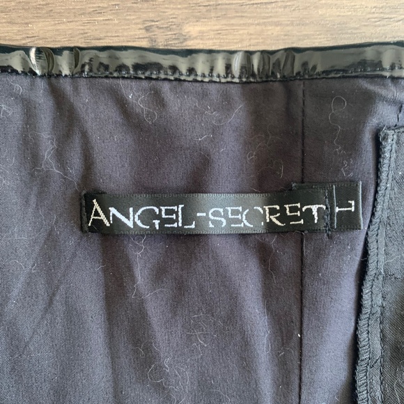 PVC-trim ribbon-tie short underbust corset - Picture 5 of 5